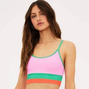 BEACH RIOT Jessica Top Coral Beach Colorblock Medium